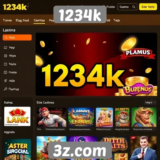 Avaliação da interface do site de jogos 1234k