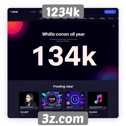 Interface do usuário do site 1234k em foco